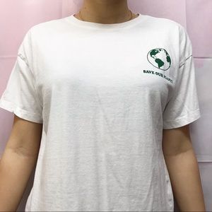 save our planet white t shirt extra small